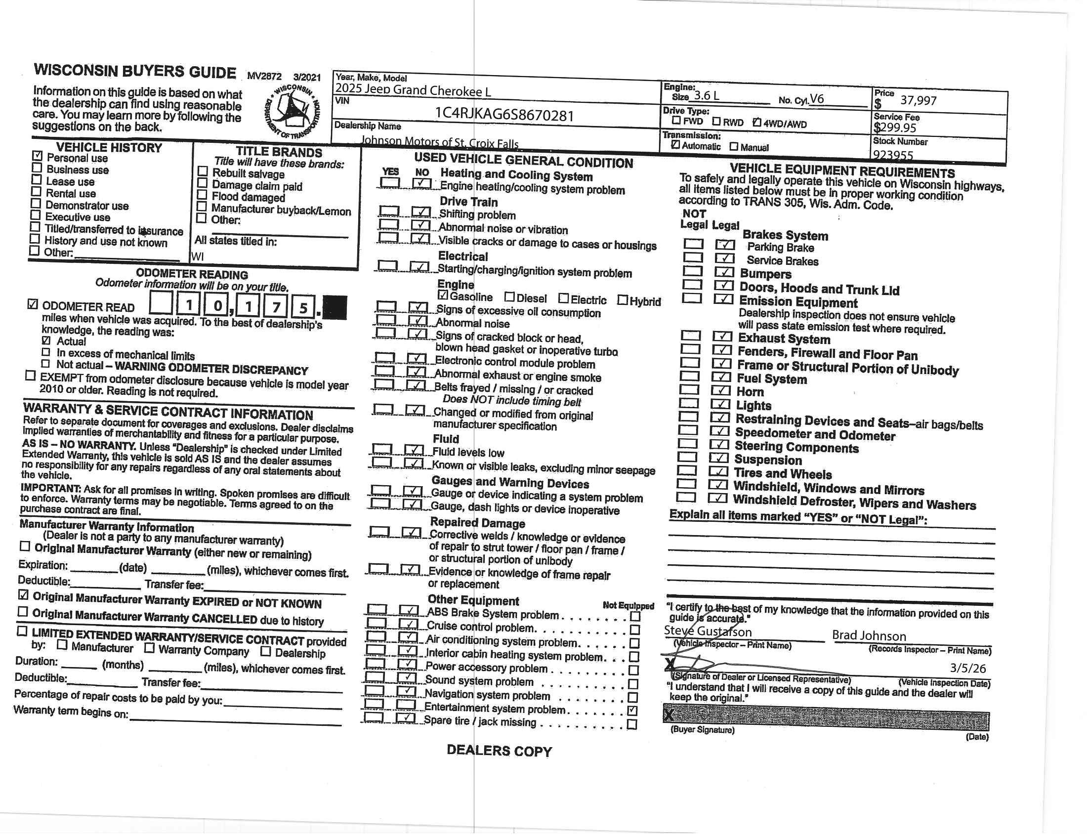 2025 Jeep Grand Cherokee L Altitude X 4x4