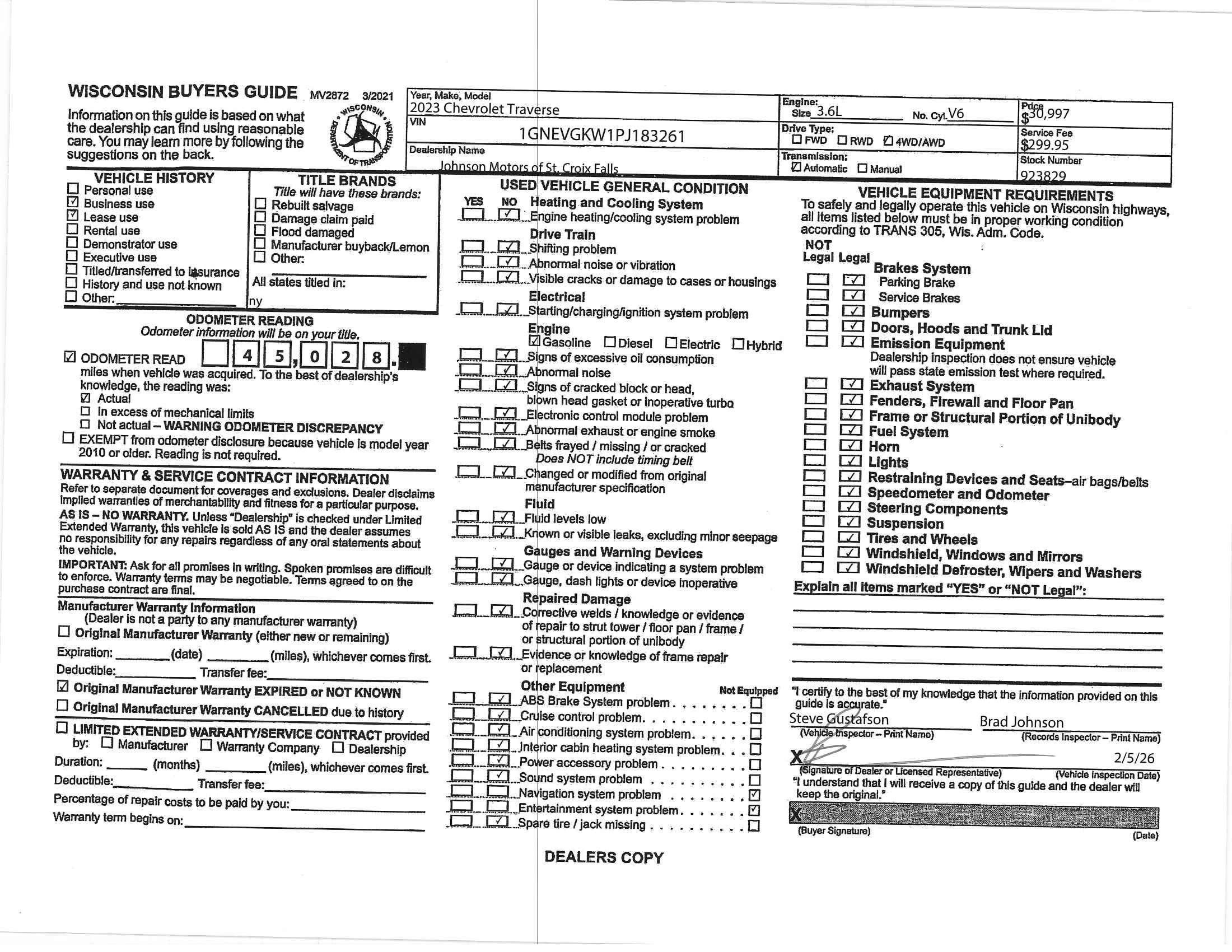 2023 Chevrolet Traverse LT Cloth