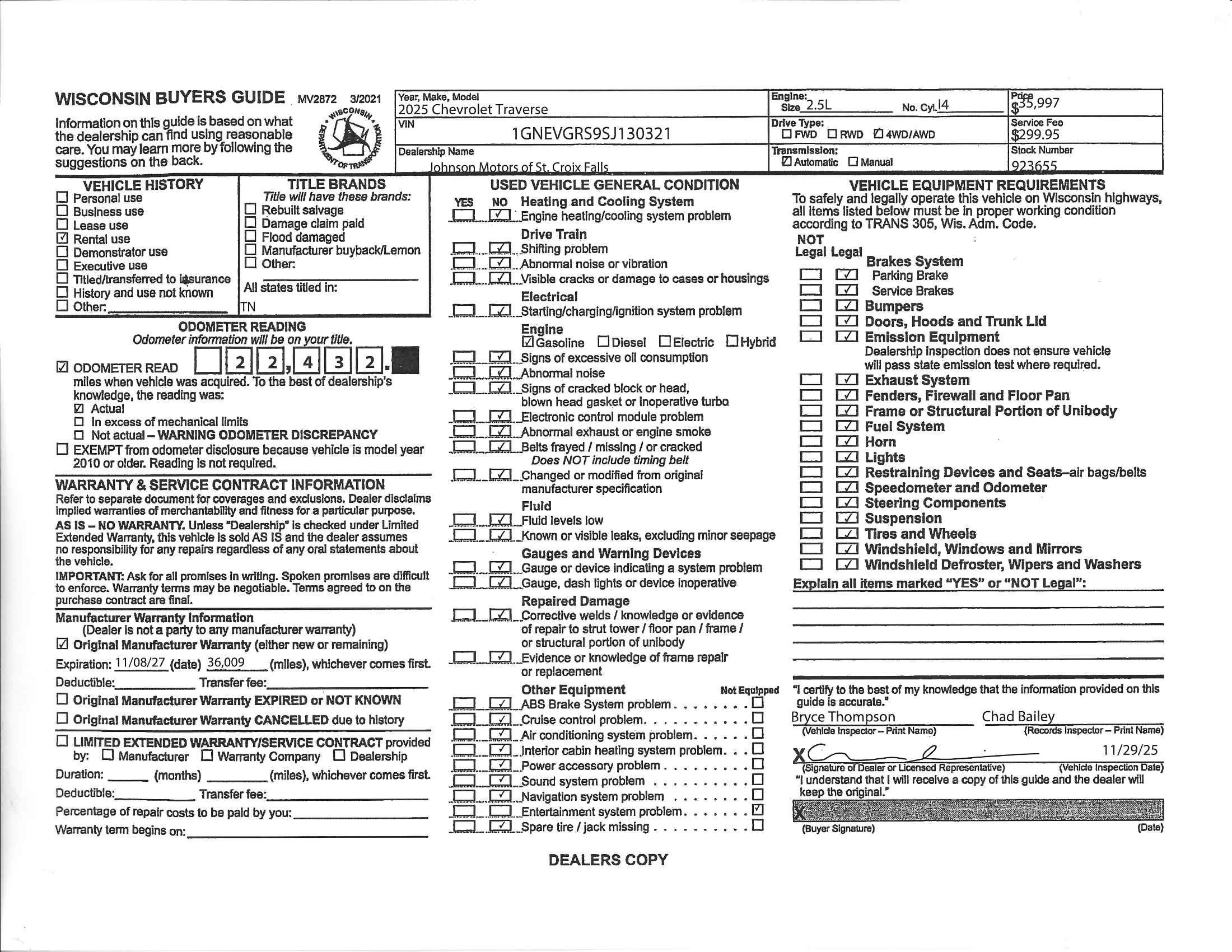 2025 Chevrolet Traverse LT