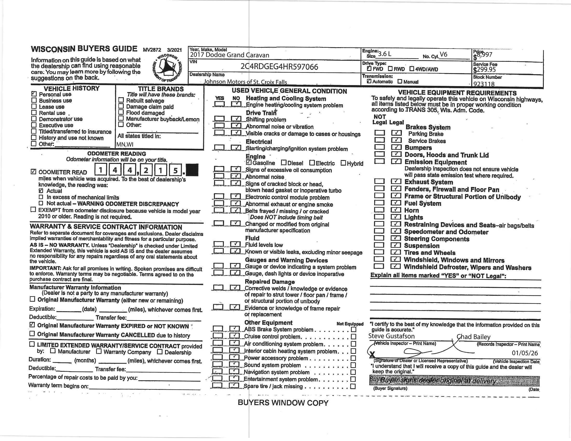 2017 Dodge Grand Caravan GT