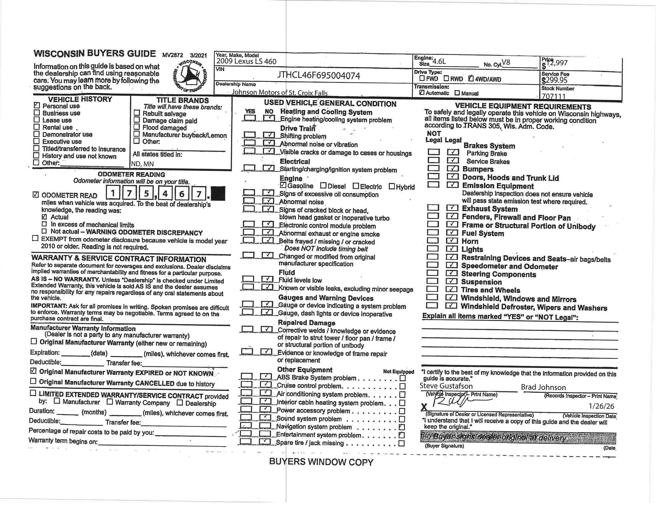 2009 Lexus LS 460 4dr Sdn AWD
