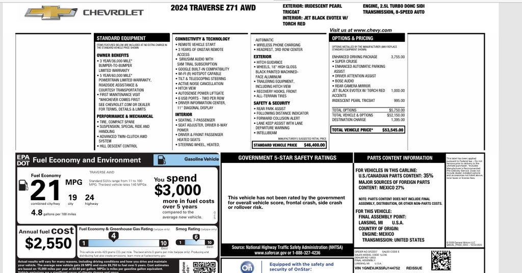 2024 Chevrolet Traverse Z71