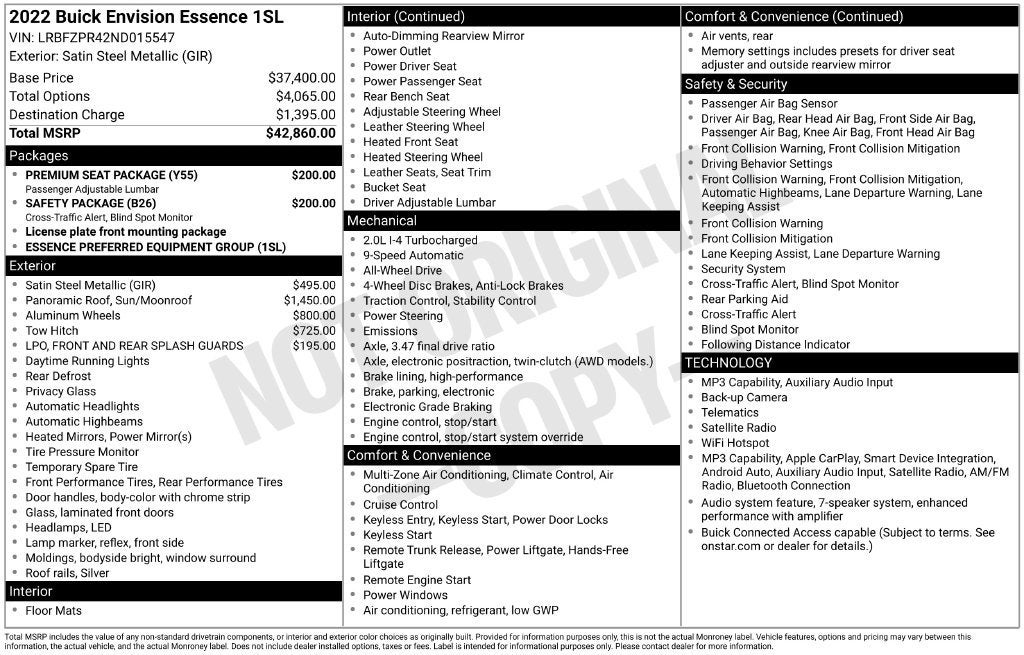 2022 Buick Envision Essence